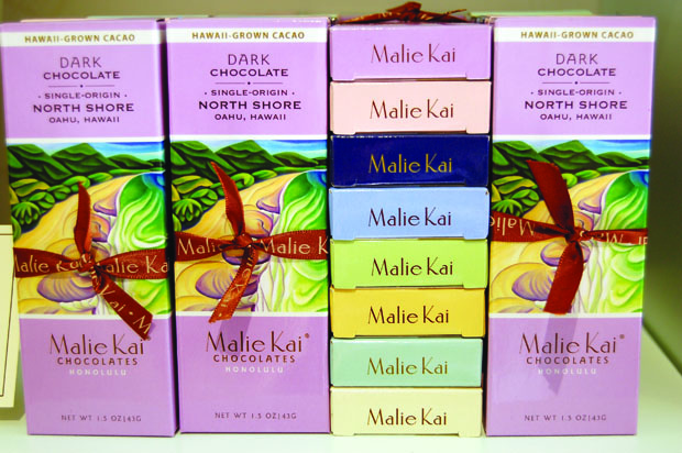 Malie Kai's dark chocolate bar selection